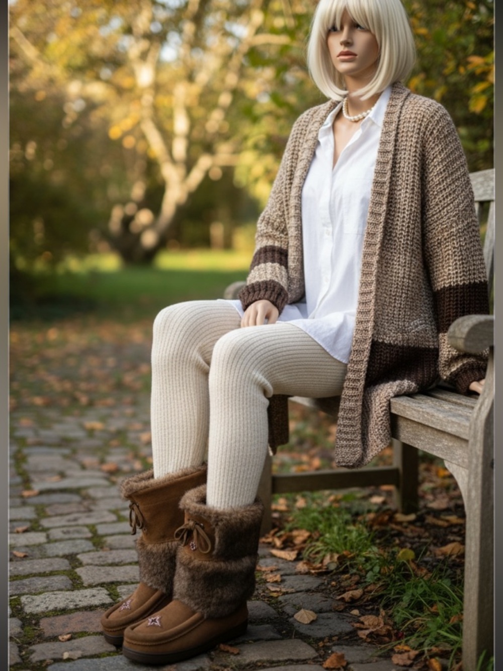 Manitobah Brown Winter Boots with Rabbit Fur